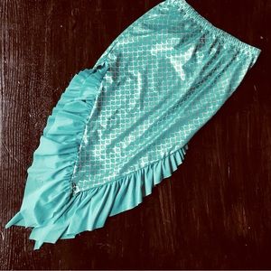 Cat & Jack teal mermaid cover up skirt for swimsuit size L 10/12